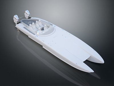 Modern Yacht Sailing Speedboat Sci-Fi Yacht 3d model