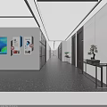 Modern Public Office Space With Open Layout Desks Computers Green Plants And Large Windows