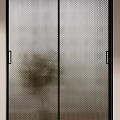 Modern Black Framed Textured Glass Sliding Doors For Interior Space Design