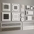Various Styles of Modern Air Conditioner Vents with Grille Designs and Indoor Use