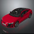 Red Modern Sports Coupe Car Featuring Black Roof Shiny Black Wheels And Sleek Exterior