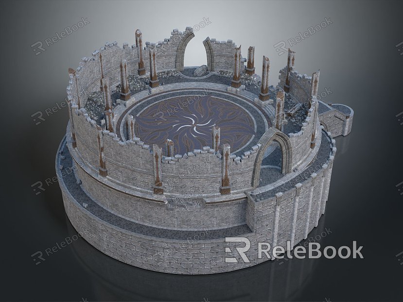 Monuments Sites Sites Sites Ruins Castle Fortress Ancient Castle Ancient Ruins Realistic model