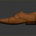 Orange Leather Lace Up Brogue Shoes With Perforated Details And Brown Sole
