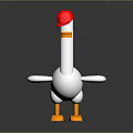 Cute 3D Cartoon Duck Character With Red Cap Yellow Beak And Feet