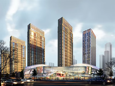 Modern Commercial Building Commercial High-rise 3d model