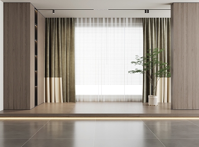 Modern Curtain Window Screen Curtain Pleated Blinds Venetian Blinds Window Screen Fabric Yarn 3d model