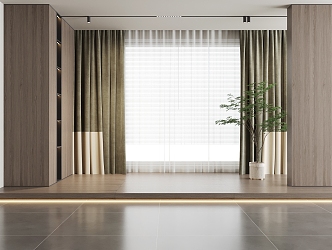 Modern Curtain Window Screen Curtain Pleated Blinds Venetian Blinds Window Screen Fabric Yarn 3d model