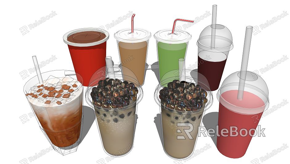 Modern Beverage Coffee Pearl Milk Tea model