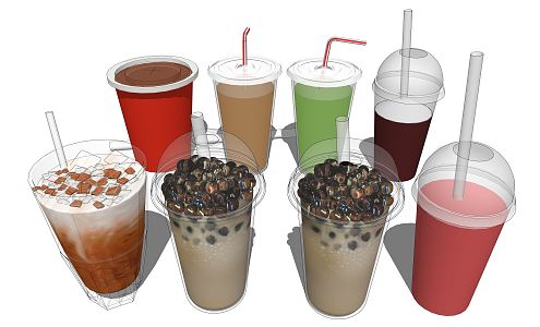 Modern Beverage Coffee Pearl Milk Tea 3d model