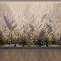 Wall Washer Light Creating Wave Like Texture On Wall With Decorative Plants