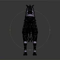 Futuristic Mechanical Horse With Metallic Body Purple Stripes And Gear Joint Details