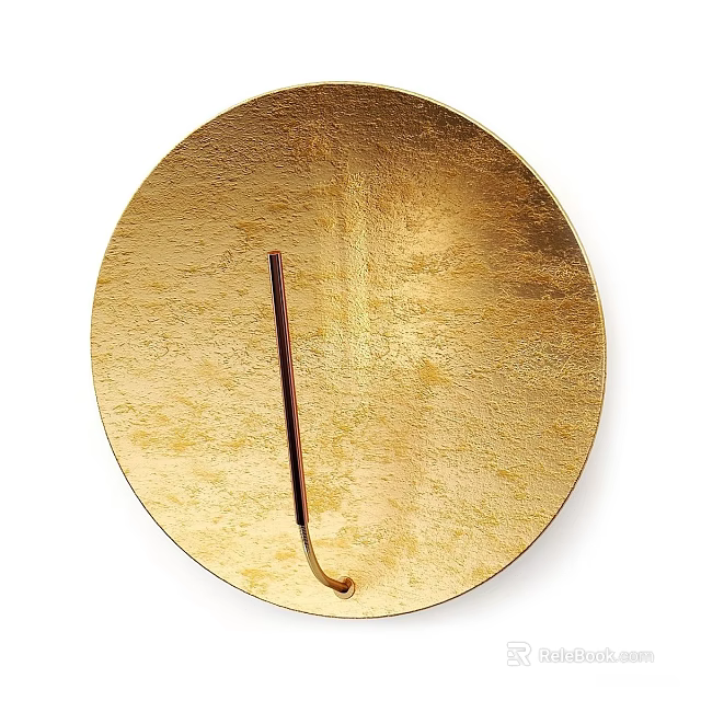 Golden Round Wall Lamp With Textured Surface Modern Decorative Indoor Lighting 3d model 