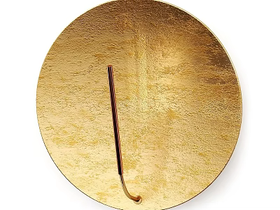 Golden Round Wall Lamp With Textured Surface Modern Decorative Indoor Lighting 3d model