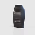 Stylish Black Leather Pencil Skirt With Fitted Design And Stitched Details For Womens Apparel