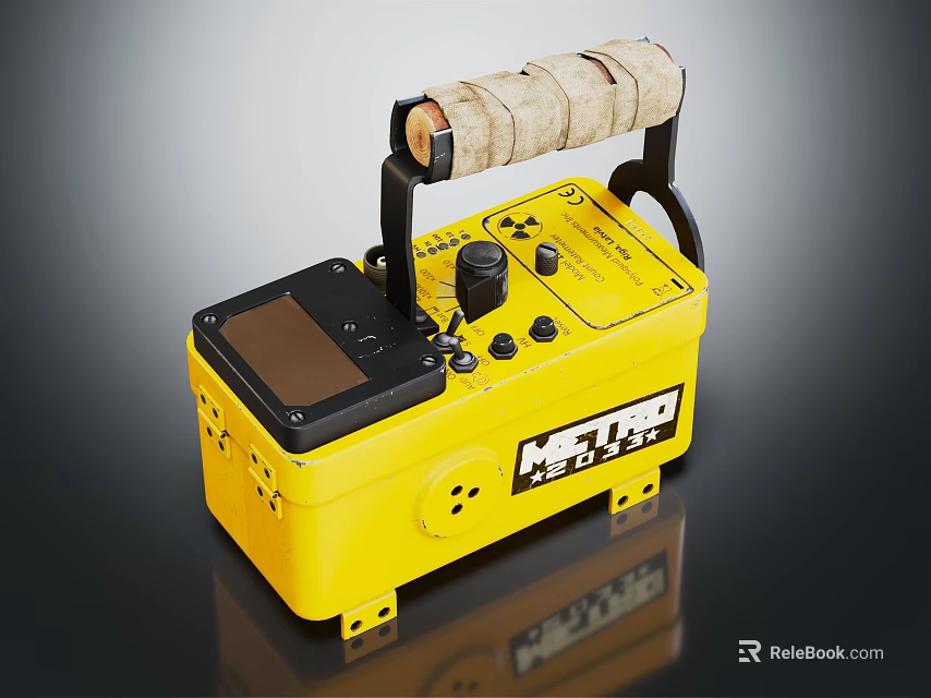Yellow Commercial Equipment With Digital Display Control Knob Handle And Support Feet 3d model 