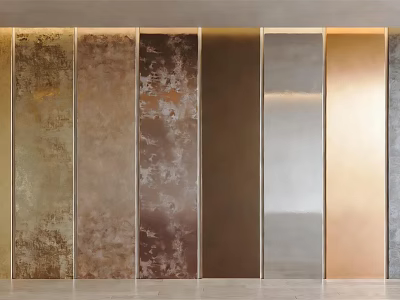 Modern Decorative Wall Panels With Assorted Metallic Finishes For Home Interior 3d model