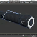 Black Metal Flashlight With Textured Grip And LED Bulb Design