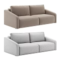 Modern Beige Fabric Two Seater Sofa With Modular Convertible Design For Living Room