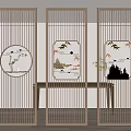 New Chinese-style screen partition 3d model