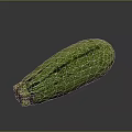 Fresh Green Zucchini Vegetable With Striped Skin On Dark Reflective Surface