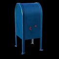 Blue Public Mailbox With Metal Structure For Community Postal Services