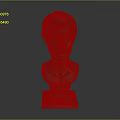 Bronze Male Bust Sculpture With Square Pedestal On Dark Background