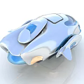 Futuristic Concept Vehicle With Transparent Cockpit And Streamlined Silver Blue Design