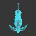 Reptile Creature With Saddle And Antler Like Structures In Blue Gray Scales Design