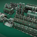 Industrial Machinery Components Featuring Pipes Tanks Control Panels And Mechanical Units