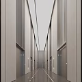Modern Minimalist Elevator Hall Corridor With Linear Lighting And Clean Lines