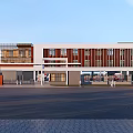 Modern Fire Station Building Exterior Design With Red White Facade Fire Truck And Glass Elements