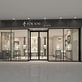 Jewelry Store Interior Design With Glass Display Cases And Elegant Lighting Showcase Area