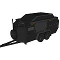 Grey Functional Trailer Vehicle Featuring Towing Hitch And Storage Compartments 3d model