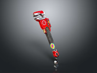 Professional Red Adjustable Pipe Wrench With Black Handle For Heavy Duty Plumbing Work 3d model