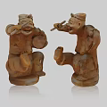 Traditional Handcrafted Ceramic Figurines Featuring Expressive Faces And Interactive Poses For Decor