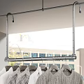 Stainless Steel Clothes Drying Rack Hooks Mounted Over Window For Hanging Clothes