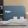 Modern Reception Desk Front Desk Combination 3d model