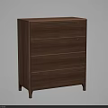 Modern Wooden Chest of Drawers with Six Drawers Brown Finish Sturdy Legs