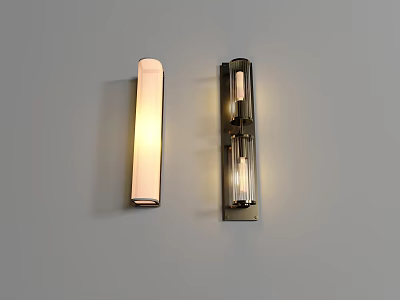 Modern Wall Sconces With Dual Design Warm Glow And Contemporary Metal Glass Shades 3d model
