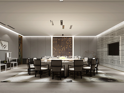 New Chinese Private Room Restaurant Private Room model