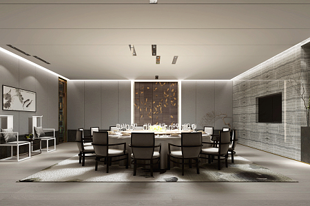 New Chinese Private Room Restaurant Private Room 3d model