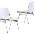 Modern Minimalist Dining Chairs With Wooden Backrest Seat And Metal Frame