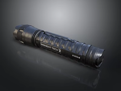 Tactical Tech 1000 Lumens Bright Tactical Flashlight With Durable Black Grip Design For Everyday Use 3d model