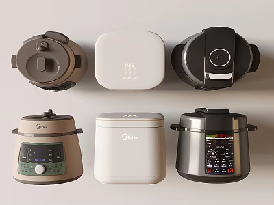 Modern Kitchen Appliances In Multiple Styles With Functional Control Panels 3d model