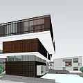 Modern Contemporary House With Black Roof Central Pool And Surrounding Greenery