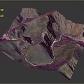 3D Garden Landscape Design With Green Mountainous Terrain And Winding Paths