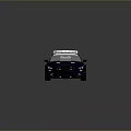 Gray Police Car With Sporty Design And Roof Mounted Police Lights