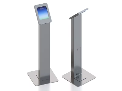Modern Standing Touch Screen Computers With Metal Base And Digital 3d model