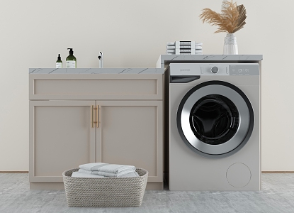 Modern Washing Machine Cabinet Washing Machine Storage Cabinet 3d model