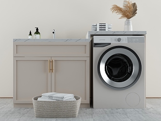 Modern Washing Machine Cabinet Washing Machine Storage Cabinet 3d model